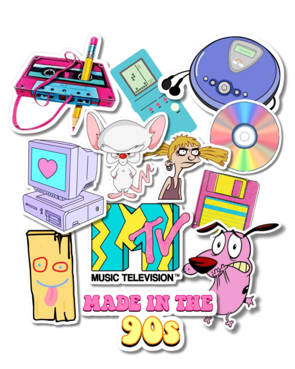 Pack stickers de los 90s