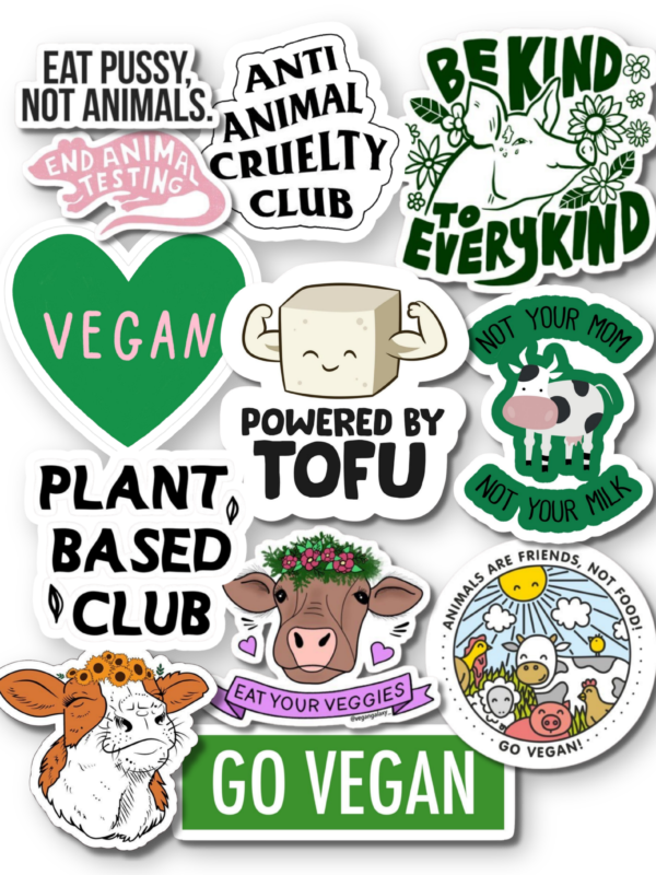 Pack stickers Go Vegan
