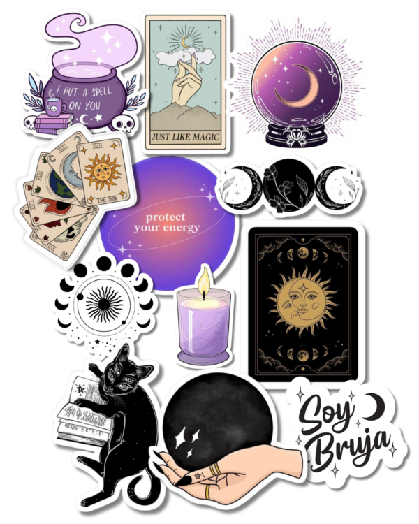 packs de stickers (6) Pack stickers Wicca (bruja)