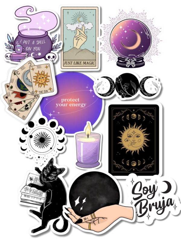 packs de stickers (6) Pack stickers Wicca (bruja)
