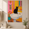 poster para el baño gatitto Póster para el baño gato negro