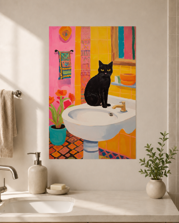poster para el baño gatitto Póster para el baño gato negro