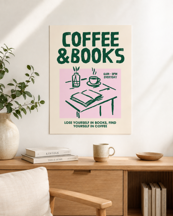 Póster Coffee and Books