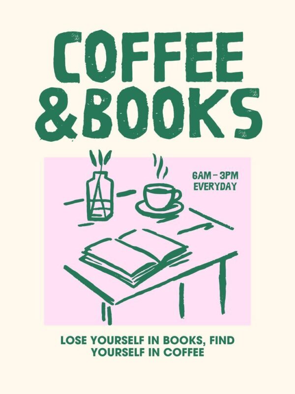 Póster Coffee and Books