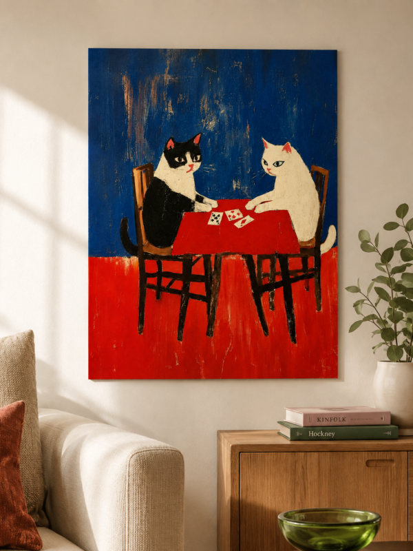 Póster Gatitos jugando a las cartas