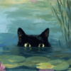 póster gato en el agua Póster Gato en el agua