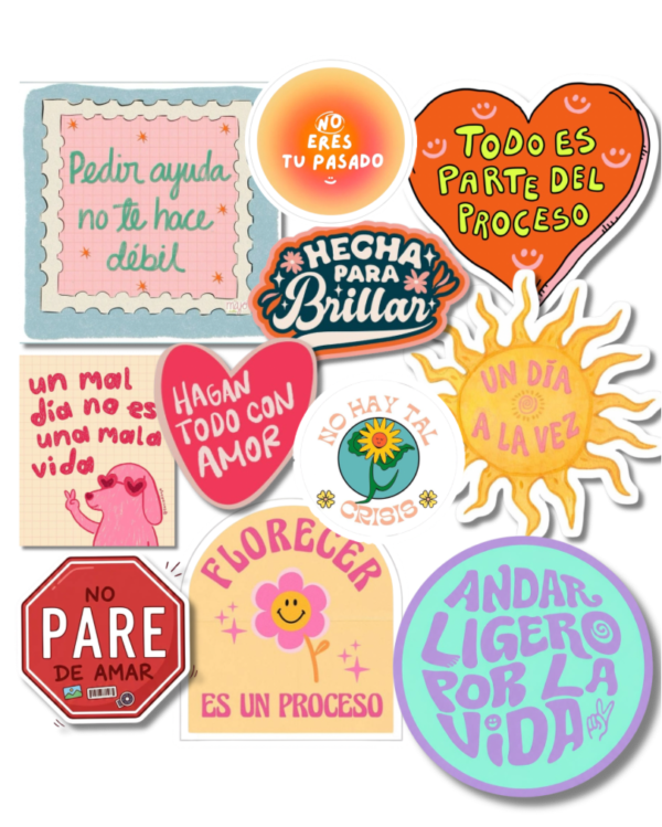 packs de stickers Pack stickers frases motivadoras